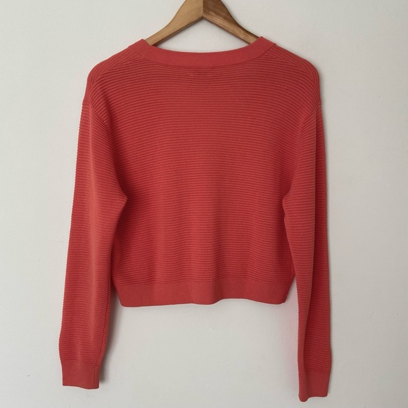 Wilfred Aritzia Light Cropped Cardigan in Fresco Pink Medium Button Up Sweater - Picture 7 of 9